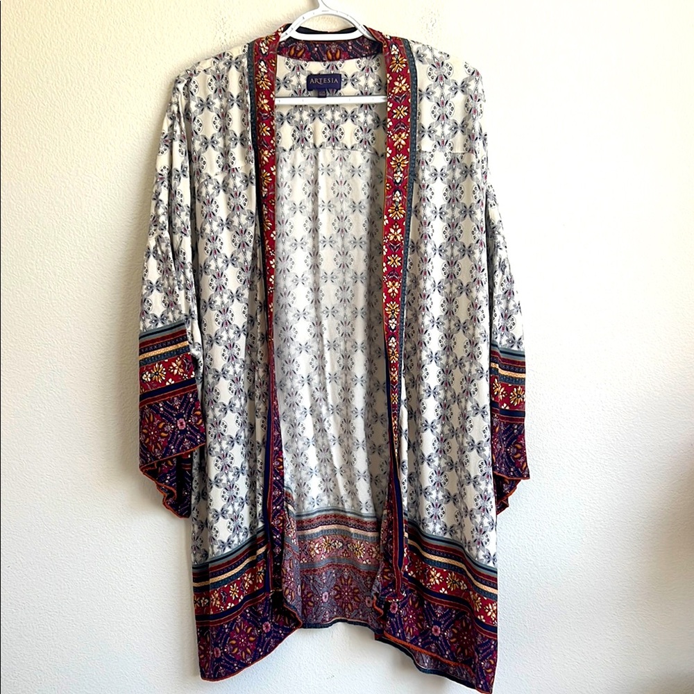 Multicolor Print Boho Women's Cardigan
